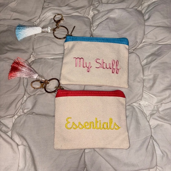 Canvas Pouch Tassel Bundle Mini Coin Purse Set - Picture 1 of 1